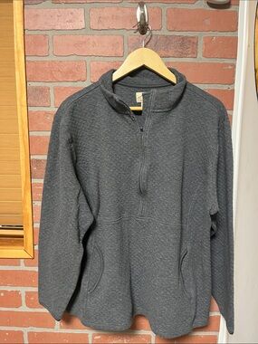 Cozy Textured Quarter-Zip Pullover Hoodie - Charcoal